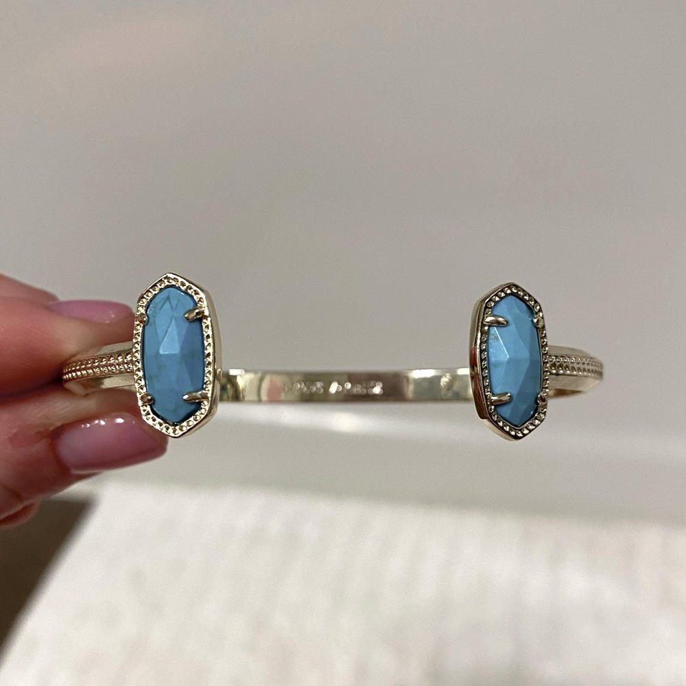 Kendra Scott Elton Cuff gold bracelet in turquoise